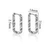 6pcs Stainless Steel Rectangular Textured Earrings Earring Hooks Fittings 18K PVD Gold Plated DIY Jewellery Parts Earrings
