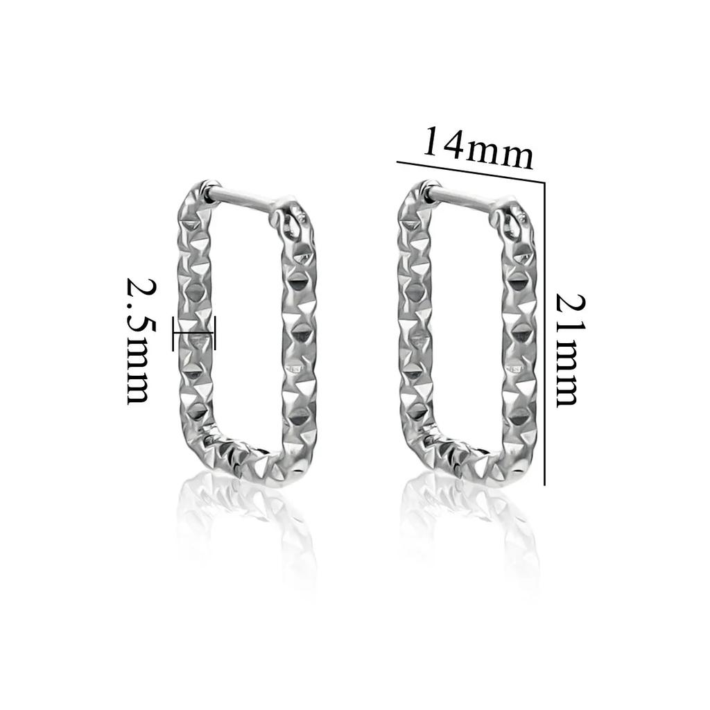 6pcs Stainless Steel Rectangular Textured Earrings Earring Hooks Fittings 18K PVD Gold Plated DIY Jewellery Parts Earrings