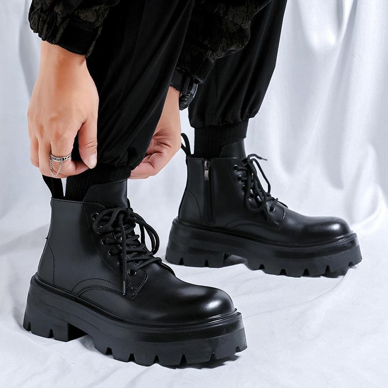 Martin Boots Men's 2024 New Autumn Thick-soled Heightening British Style Short Tube Trend Versatile Locomotive Short Boots 3321-R