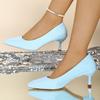 New Style High-heeled Pointed-toe Slim Heel Low-cut Versatile One-piece Slip-on Shoes