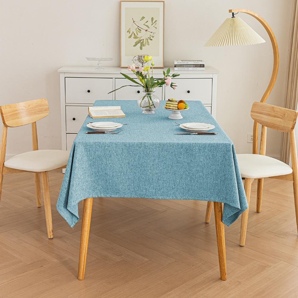 Dustproof Table Cover Waterproof Table Decor Cloth Cotton Linen Tablecloth  Kitchen