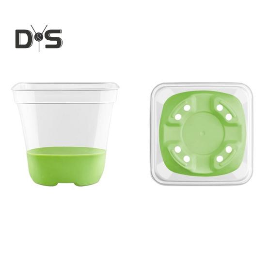 6 Pcs Clear Nursery Pots Seedlings Cultivation Pots with Silicone Base Reusable Seeds Starter Flower Pot with Labels for Garden Balcony
