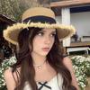 Summer Beach Hat, Wide Brim Straw Sun Hat, Sun Protection Foldable Hat with Ribbon Bow, Women Hat for Outdoor Travel Beach Trips