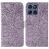 For Motorola Edge 60 5G/60 Fusion 5G Case Lace Flowers PU Leather Flip Wallet Phone Cover