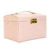 Jewelry Box Multifunctional Multi Layers Large Capacity Necklace Earrings Organizer Holder Box with Key Pink