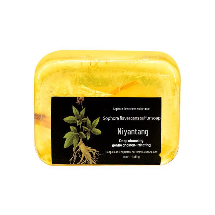 Mud Yan Tang Sulfur & Sophora Ginseng Anti-Mite Soap: Long-Lasting Fragrance for Men & Women, Handmade Face & Bath Essential Oil Soap