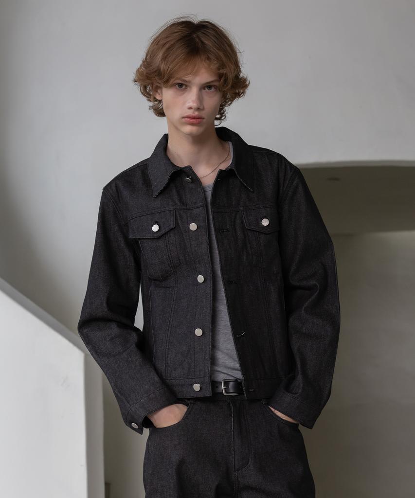 Decoroso Knox Denim Trucker Jacket [Non-Faded Black]