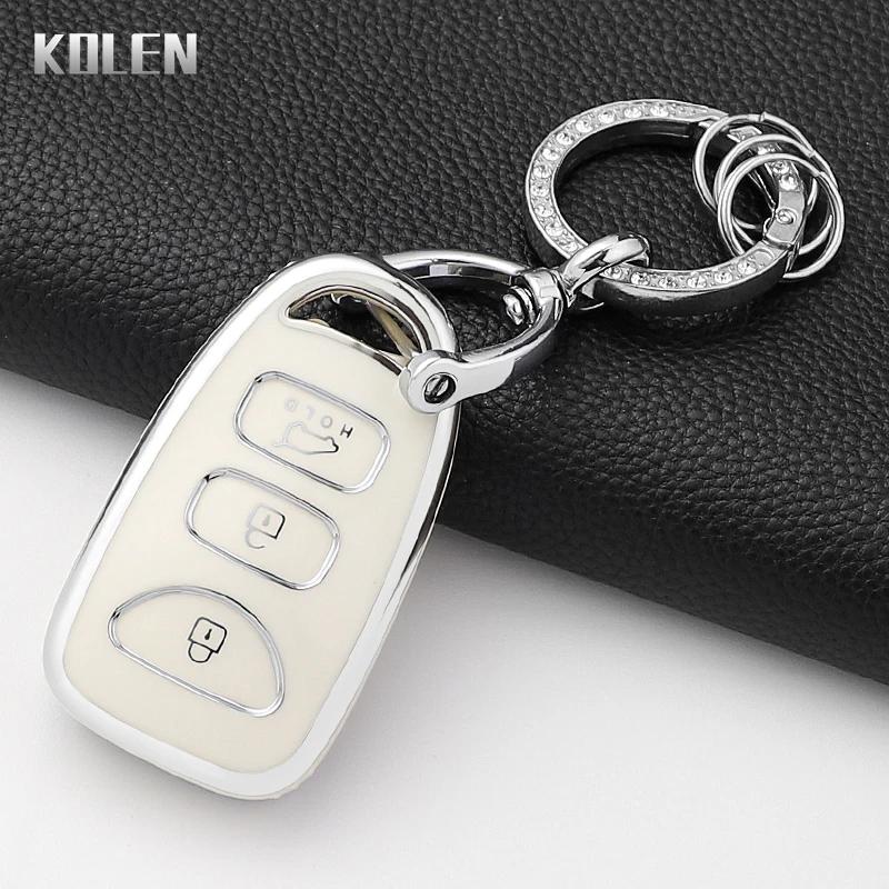 Fashion Tpu Car Key Case Cover For Hyundai Kia Tuscon Elantra Rio Sportage Rondo Accent Protected Shell Keychain Fob Accessories