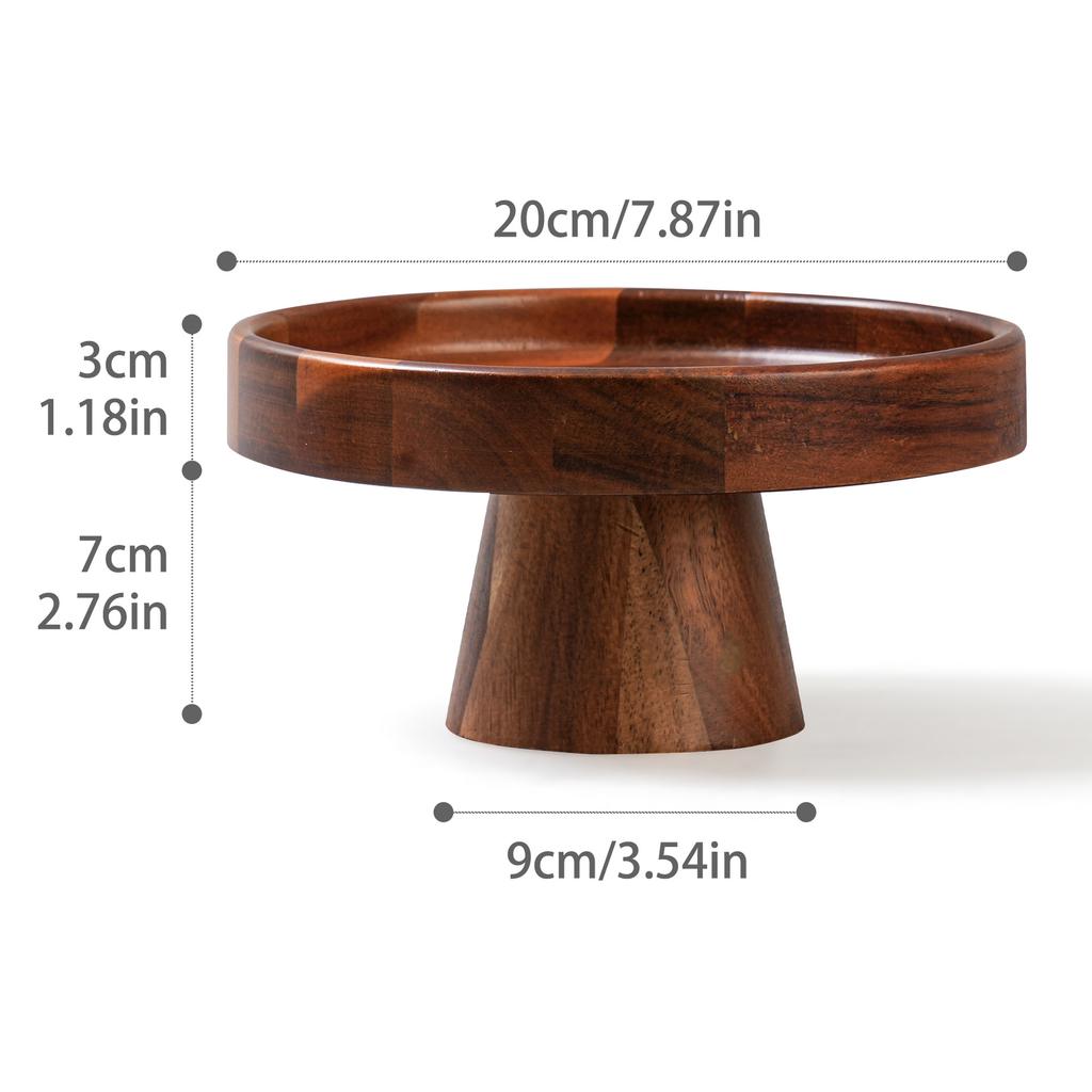 Wooden High Footed Cake Tray Fruit Plate Salad Bowl Dessert Plates Cake Stand Display Rack Dim Sum Dish Pastry Plate Snack Tray