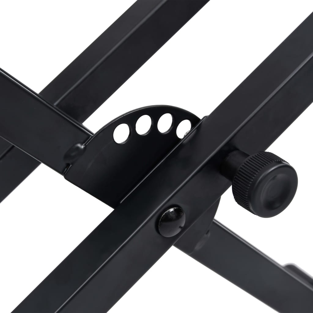 Double Braced Keyboard Stand with X Frame Black