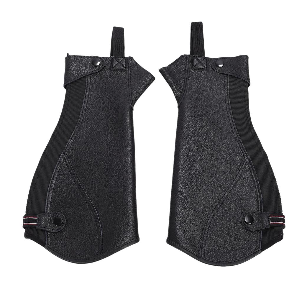 Lther Legs Cover Half Chap, 1 Pair Windproofing Leg Warmers   for Horse Riding, Zip Up Equestrian Protective Guard Bikers Gaiters for Adult