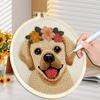 Punch Needle Kit For Beginners Cute Dog Animal Punch Needle Poke Embroidery Set Cute Cat Cross Stitch Kits Adult Craft Supplies