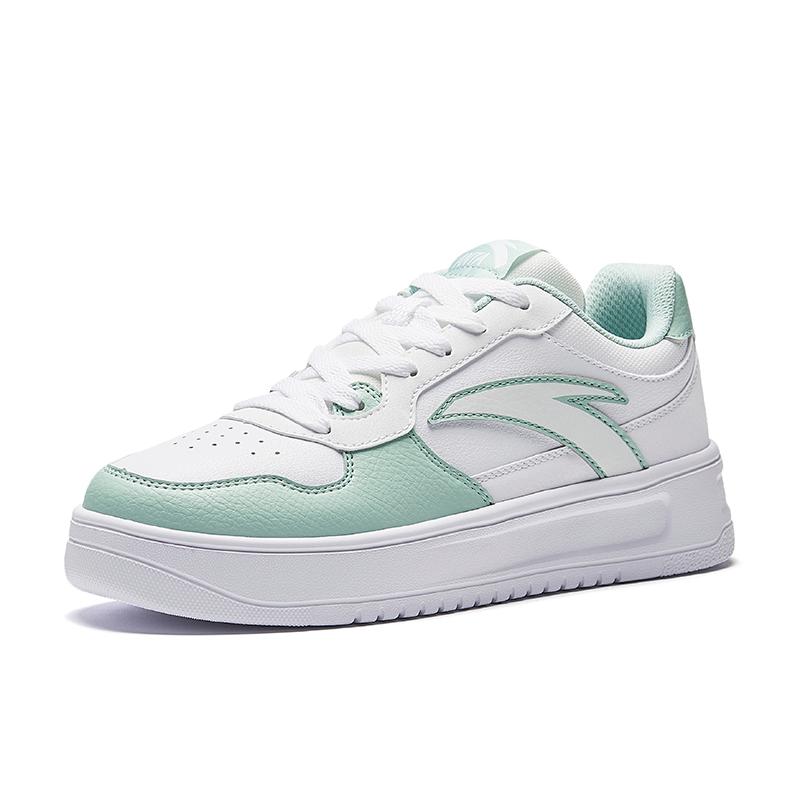 New Anta Anti-Slip And Wear-Resistant Coverage Low-Top Skateboard Shoes Women's White Green 922528003Q-4