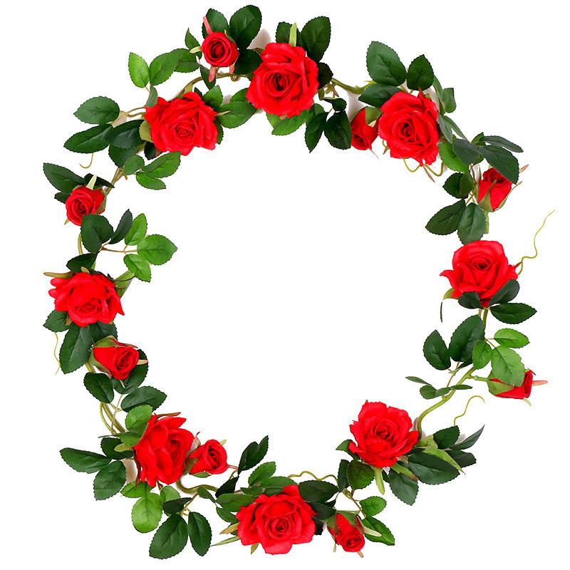 Elegant 69-head White Rose Artificial Vine For Wedding And Home Decoration