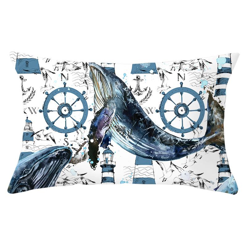 

Illustration Printing Series Peach Skin Waist Pillowcase Rectangular Sofa Pillowcase Office Cushion Waist Pillowcase 30 * 50Cm (excluding pillow core)