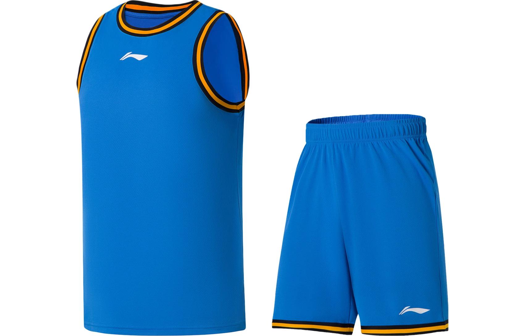 Li Ning Sports Basketball Collection Basketball Suit Men s Beijing Blue AATS003-8 L