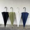This Umbrella Is So Beautiful! Export South Korea Original Order Long Handle Umbrella Pure Color Ins Wind 16 Bone Extra Large Sunny Rain Sunshade