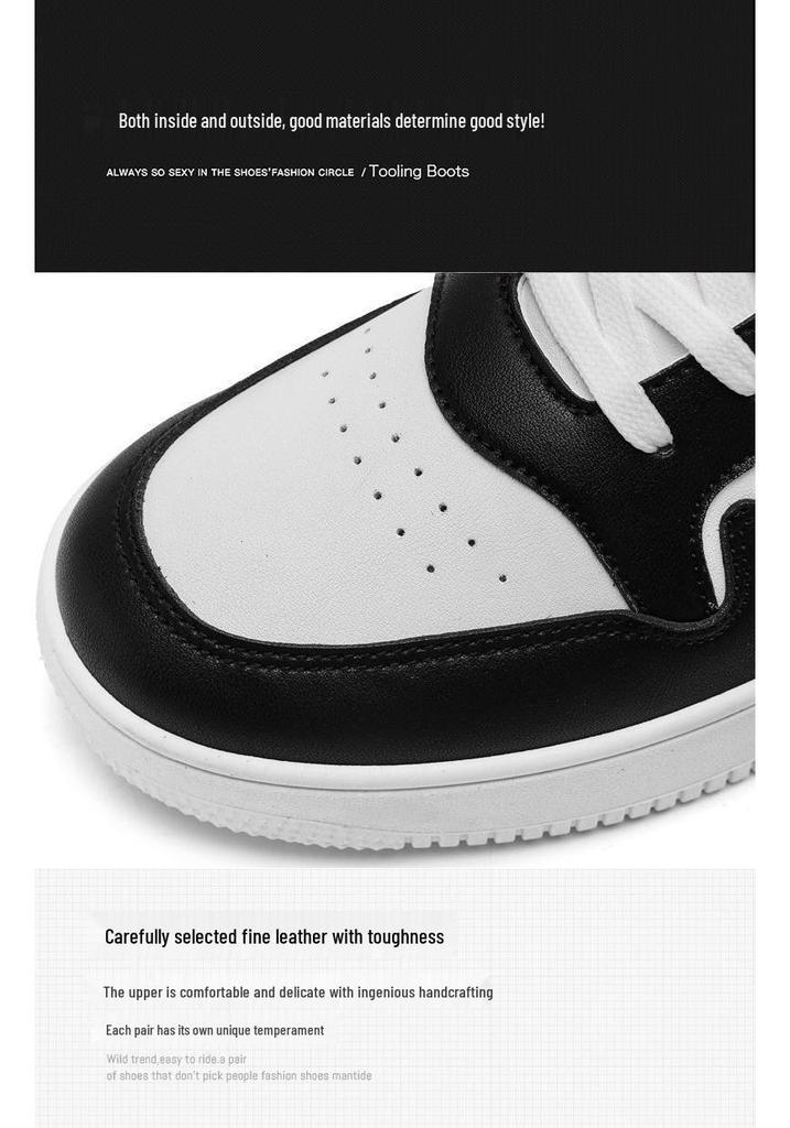 Men's Spring Breathable White Korean-Style Chunky Sneakers