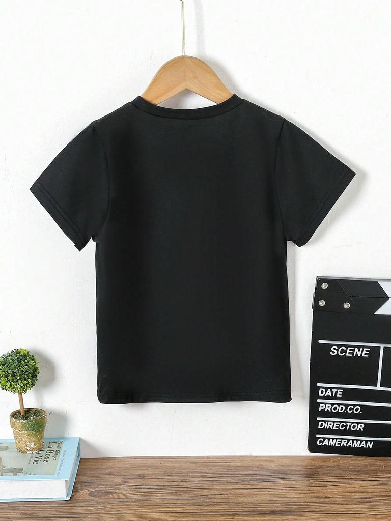 Single-piece boys' casual solid color outdoor crew neck short-sleeved T-shirt for summer
