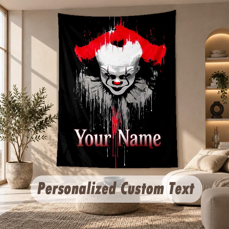 Tapestry Custom Name Text, Wall Hanging Tapestry Home Room DecorIT Pennywise