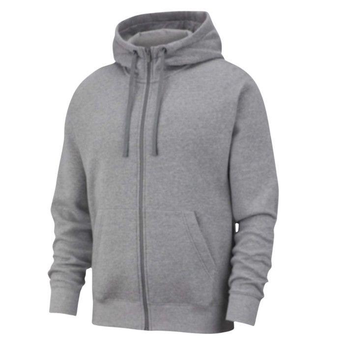 Sweat zippé à capuche homme gris - Poche kangourou - Taille XS à XXL - Gris