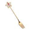 J Stainless Steel Christmas Dessert Spoon & Fork Set with Character Pattern - Festive Stirrer for Coffee & Desserts