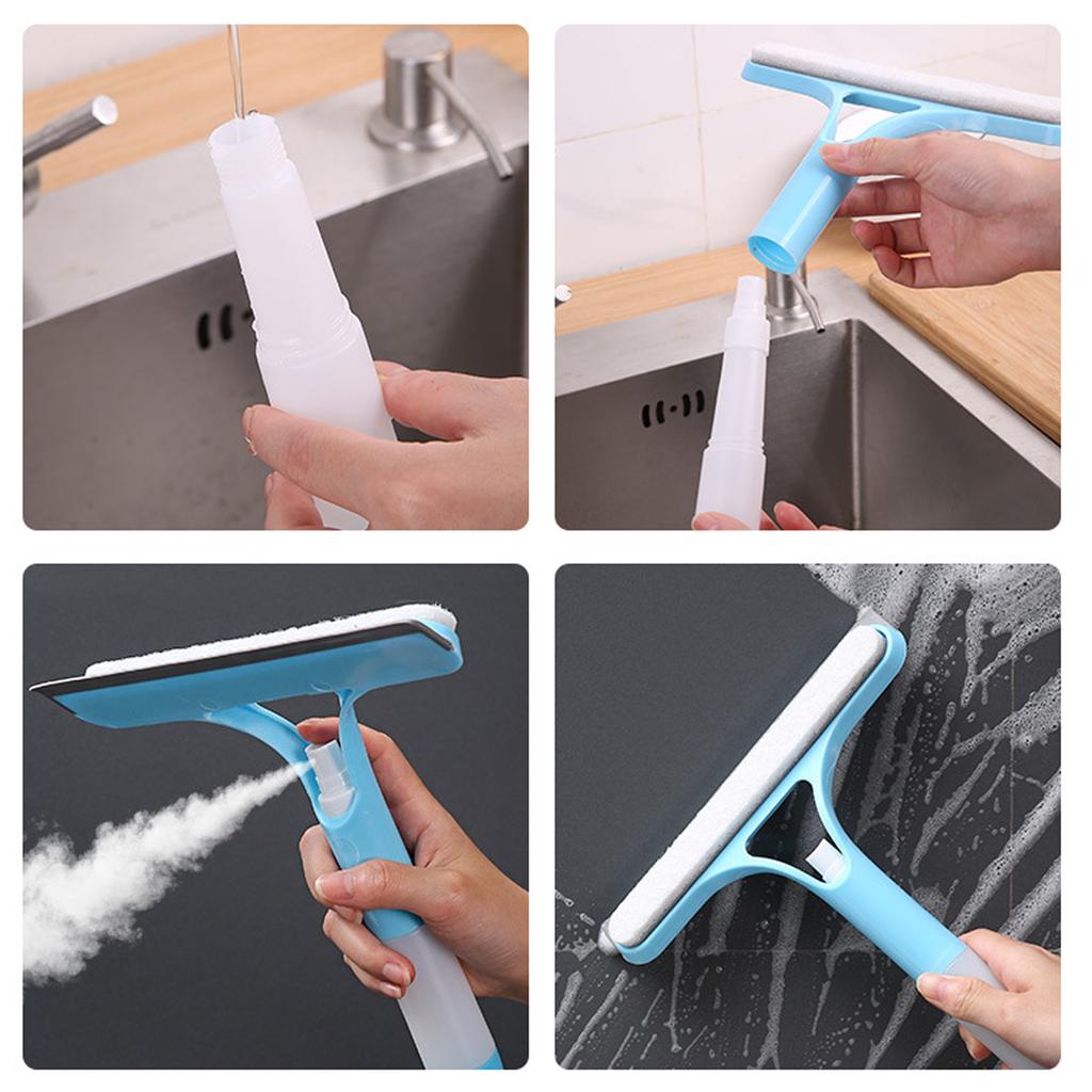 3 in 1 Window Cleaner Tool with Ergonomic Handle for Glass Surfaces Kitchen Bathroom Car Windows