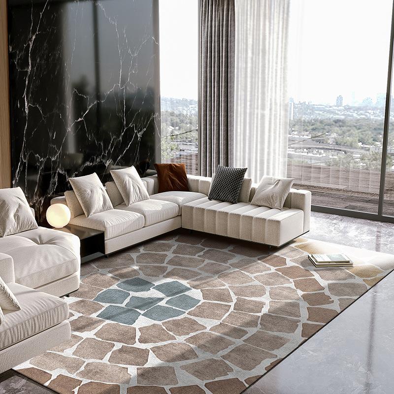 Home Printed Sofa Carpet Geometric Rectangular Nordic Printed Carpet Minimalist Carpet
