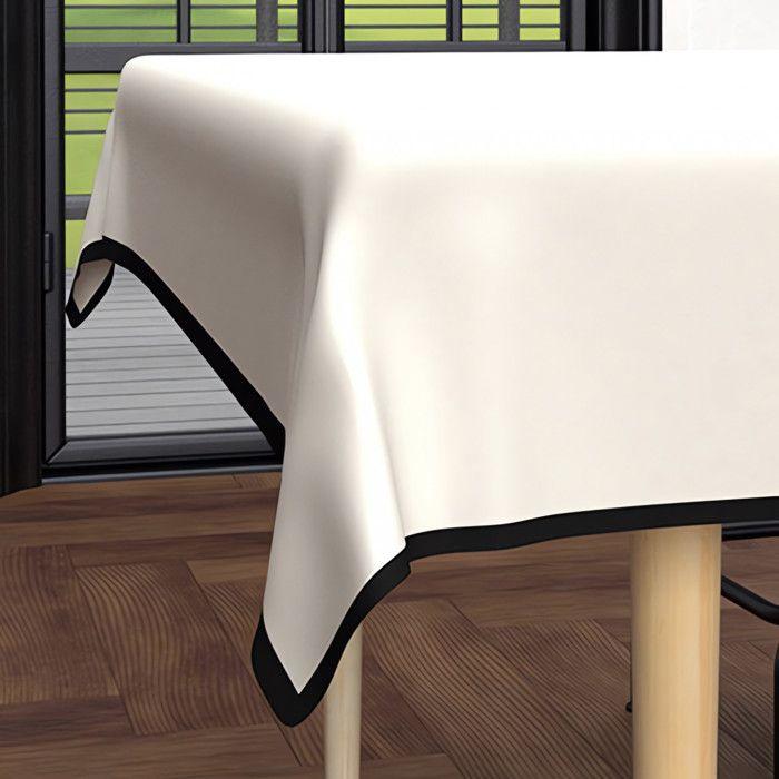 Rectangular Stain-resistant Tablecloth In Washed Microfibre 140x300 Cm BOHEME Linen, by Soleil d'Ocre