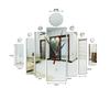 Modern Wall Clock Mirror Silver 3D Big Quartz Watch for Living Room Home Decoration Silver Stickers