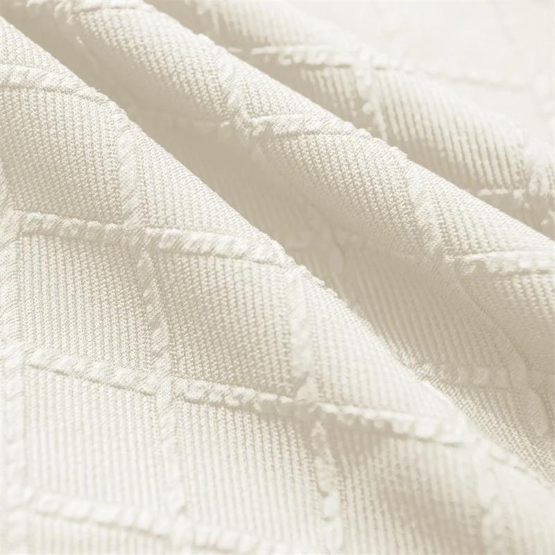 1 Stück Jacquard Elastische Hockerbezüge Karomuster Quadratische Fußstützen Überzüge Rundum Stretch Fußhockerbezug Sitzbezug