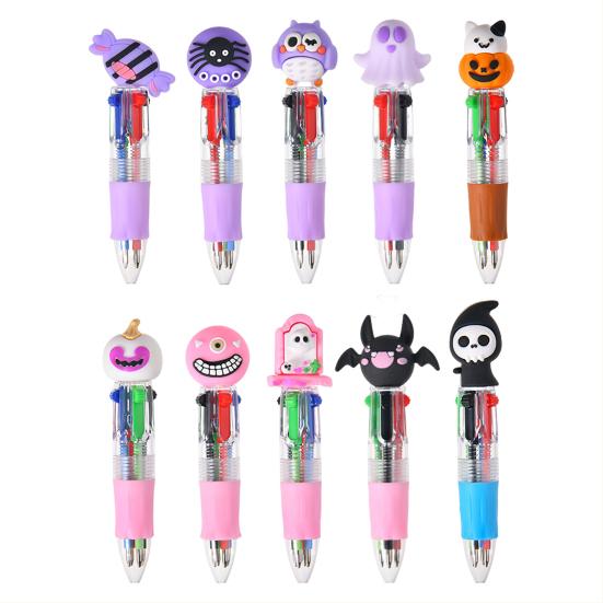 Halloween Ballpoint Pens Cute Mini Pen Set for Kids Pumpkin Ghost Bat Design Ink Pens 0.5mm Smooth Writing Gel Pens Fun Gifts for Family Friends