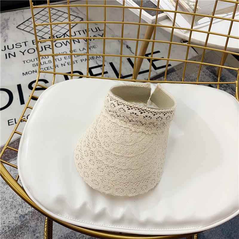 Fashion Female Visor Caps DIY Summer Cap Hollow Flower Pattern Lace Casual Shade Hat Empty Top Hat Beach Woman's Sun Hats