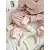 Pink Australian Fleece Socks Thickened Warm Socks Cartoon Striped Cute Plush Floor Socks