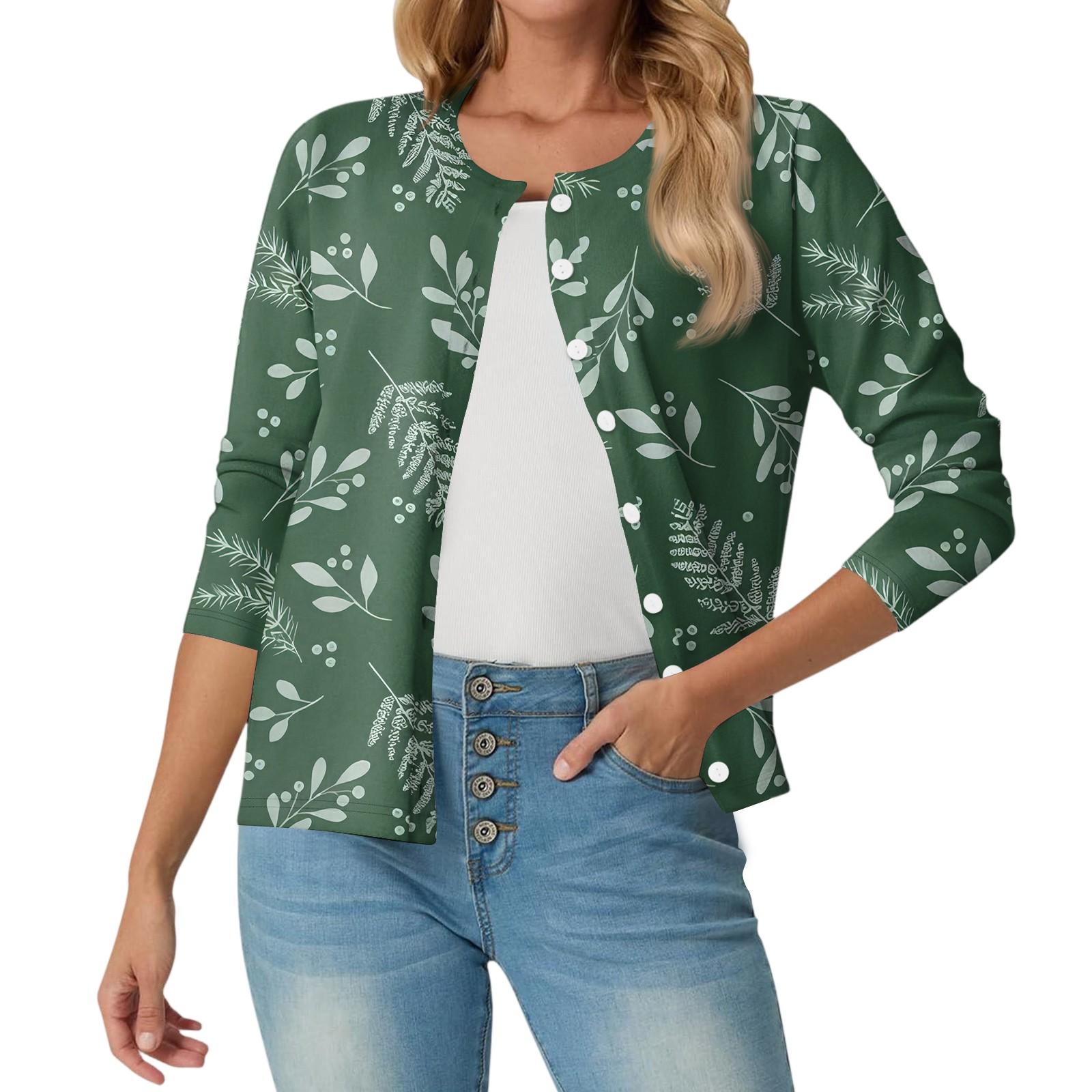 

Женский модный, повседневный, удобный кардиган с цветочным принтом S