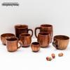 Tasse en bois style japonais à large ventre: Tasse en bois de jujubier pour l'eau, la bière ou le café.