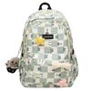 Plaid Cat Print Nylon Schoolbag Large Capacity Backpack High School Student Backpack