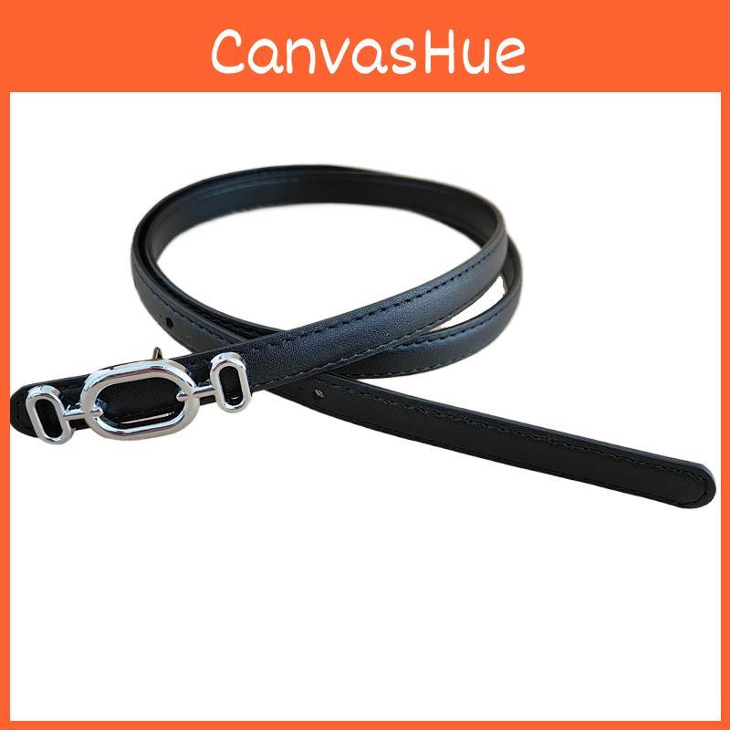 Womens Retro Belt With Oval Shaped Metal Buckle Decoration For Daily And Office