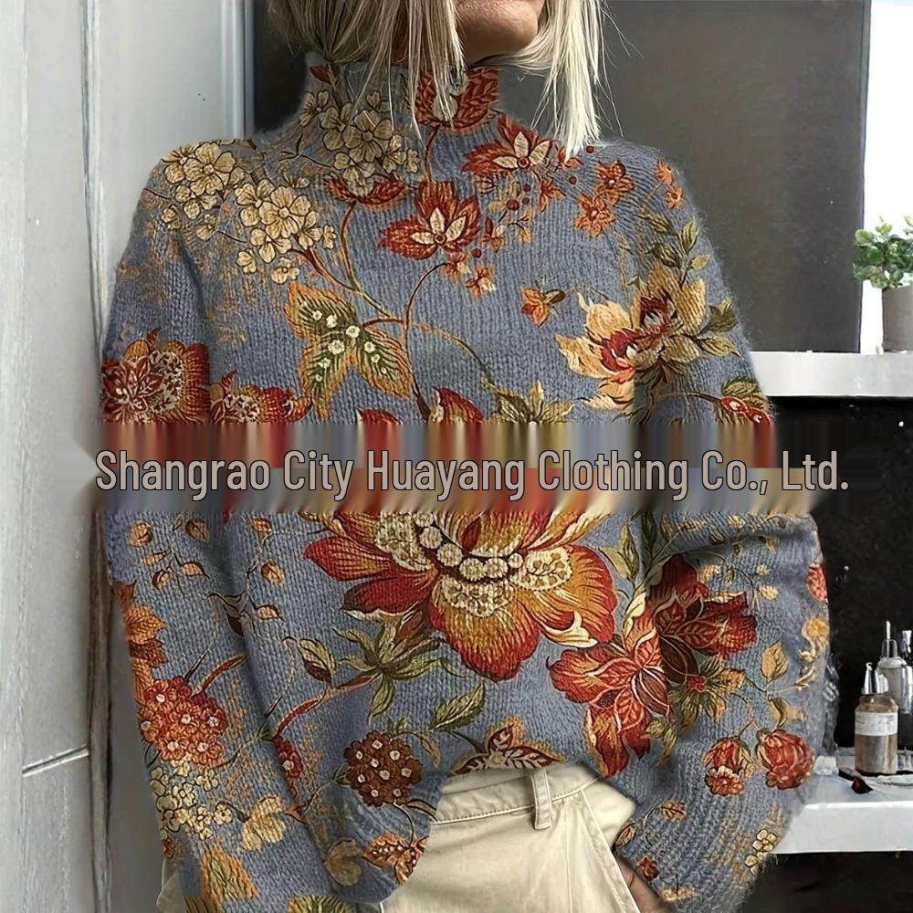 2026 Abstract Print Christmas Cloak Coat