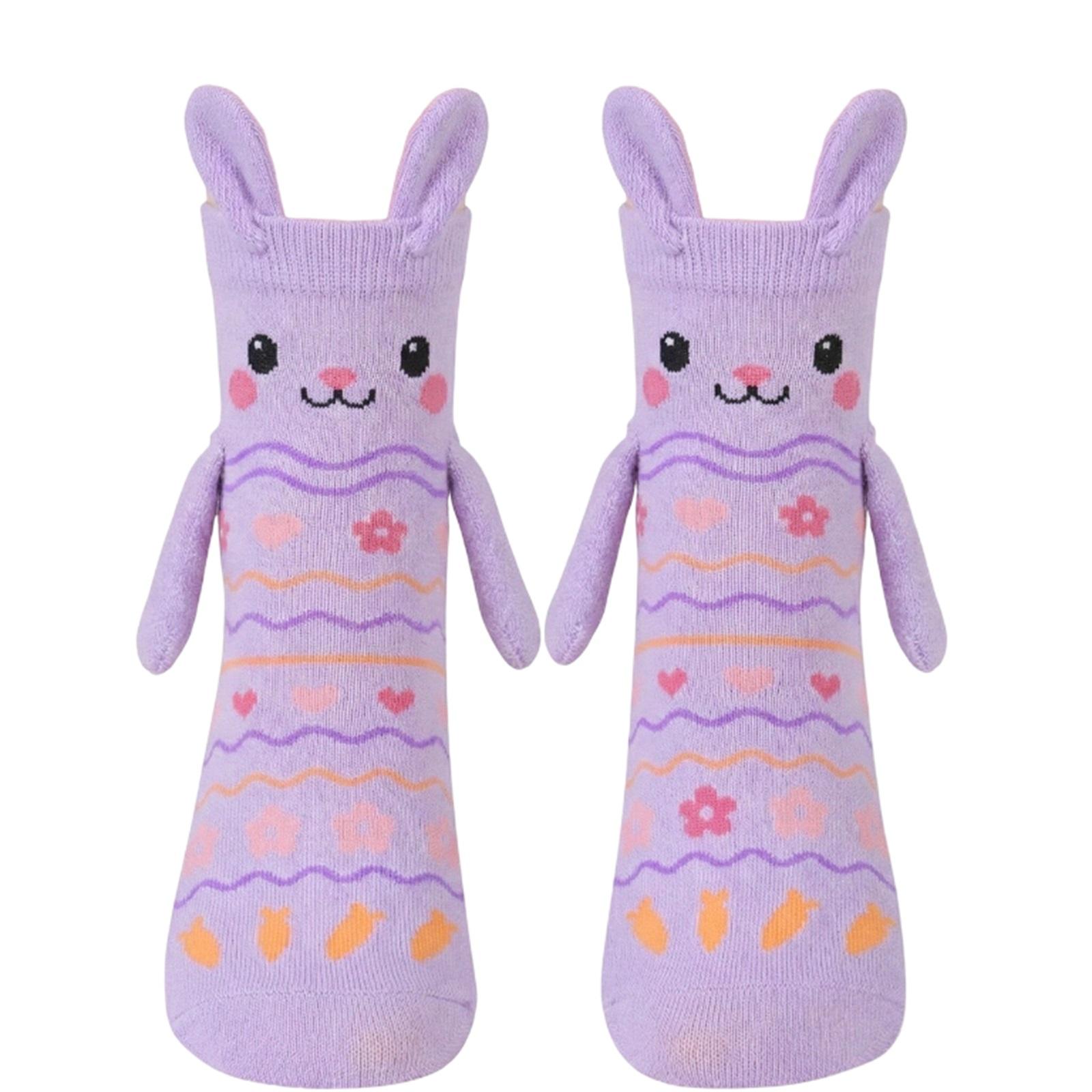 Cute Socks, Animal Socks, Warm Socks, Fashionable Socks One Size фиолетовый