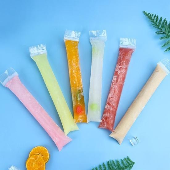 Einweg-Eis am Stiel Beutel Doppelreißverschluss Siegel Eis am Stiel Beutel Lebensmittelqualität Gefrierbeutel für Joghurtriegel Frucht Smoothies Eisbonbon Snacks