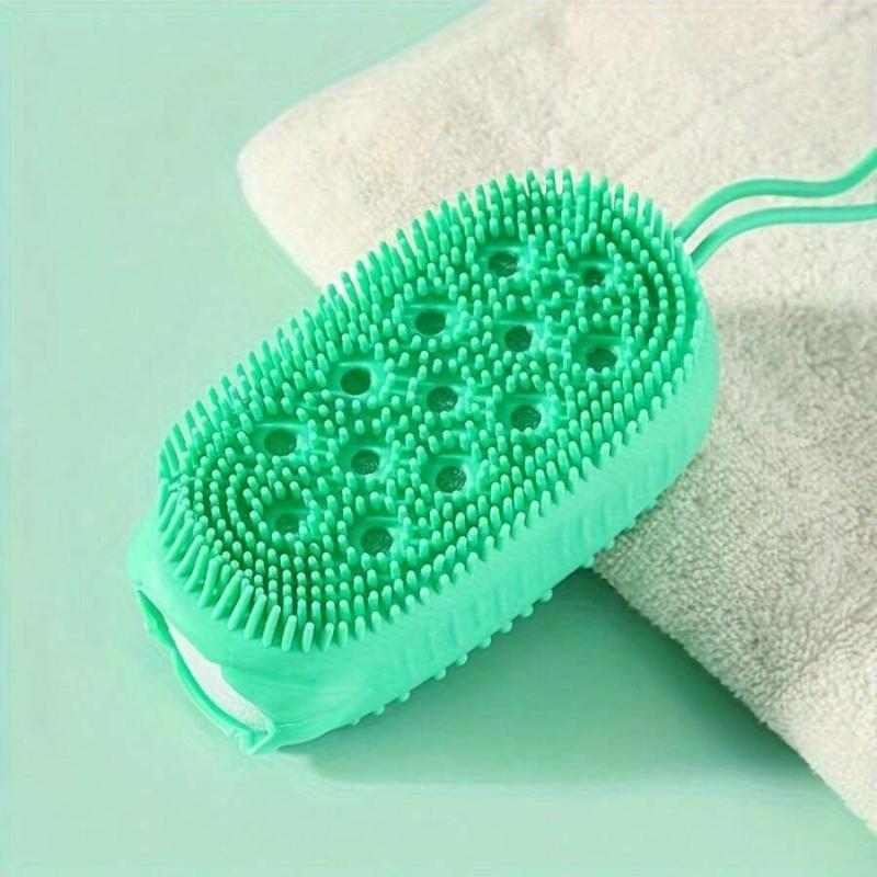 1pc Body Wash Shower Exfoliating Scrub Sponge Foam Bath Brush Massager Light Beige Cleanser Cleaning Pad Bathroom Accessories
