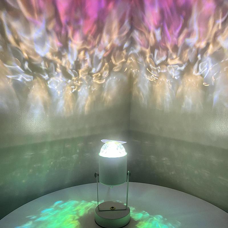 Water Ripple Table Lamp Small Night Light Light Shadow Mood Rotating Bedside Ambient Light Netflix Live Decoration Bedroom Proje
