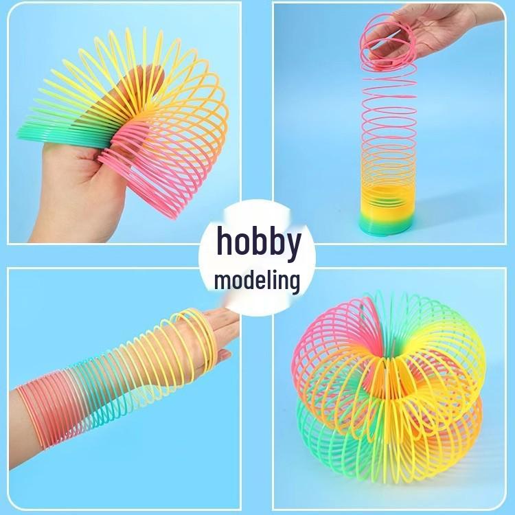 Large Colorful Magic Rainbow Spring Ring: Educational Toy for Kids & Adults