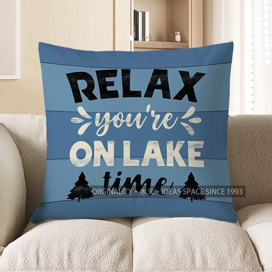 Home Decor Take Me to the Lake Decorative Throw Pillow Pattern Cushion Cover Suitable for Sofa Bedroom Car Pillow Cover