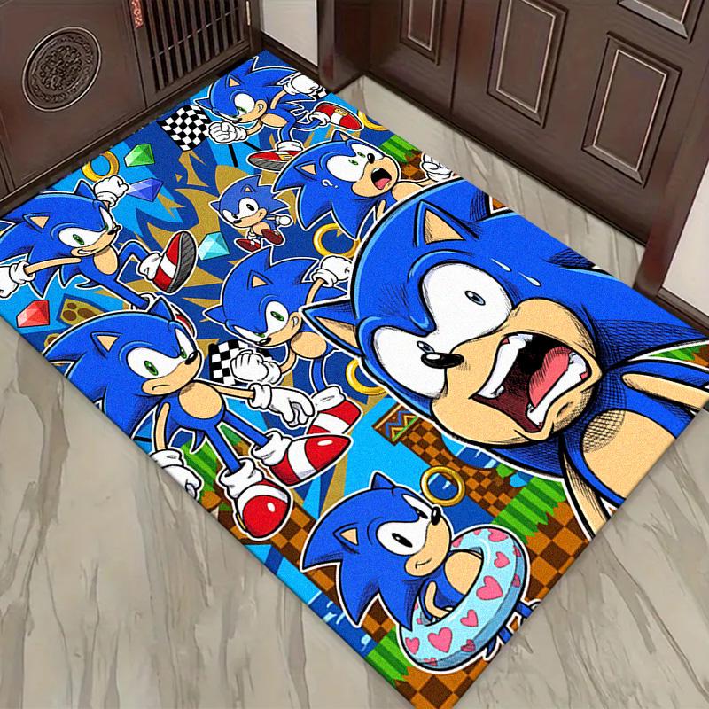 Blue Hedgehog Cartoon Carpet Rug for Living Room Bedroom Home Sofa Decoration,Kids Play Non-slip Floor Mat