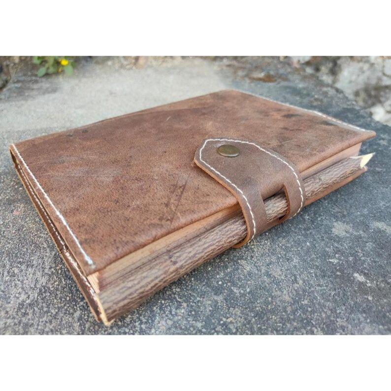 Plnitelný kožený deník Deník z pravé kůže Starožitný zápisník Rustikální kožený diář Diář z umělé kůže Cestovní deník Dárek
