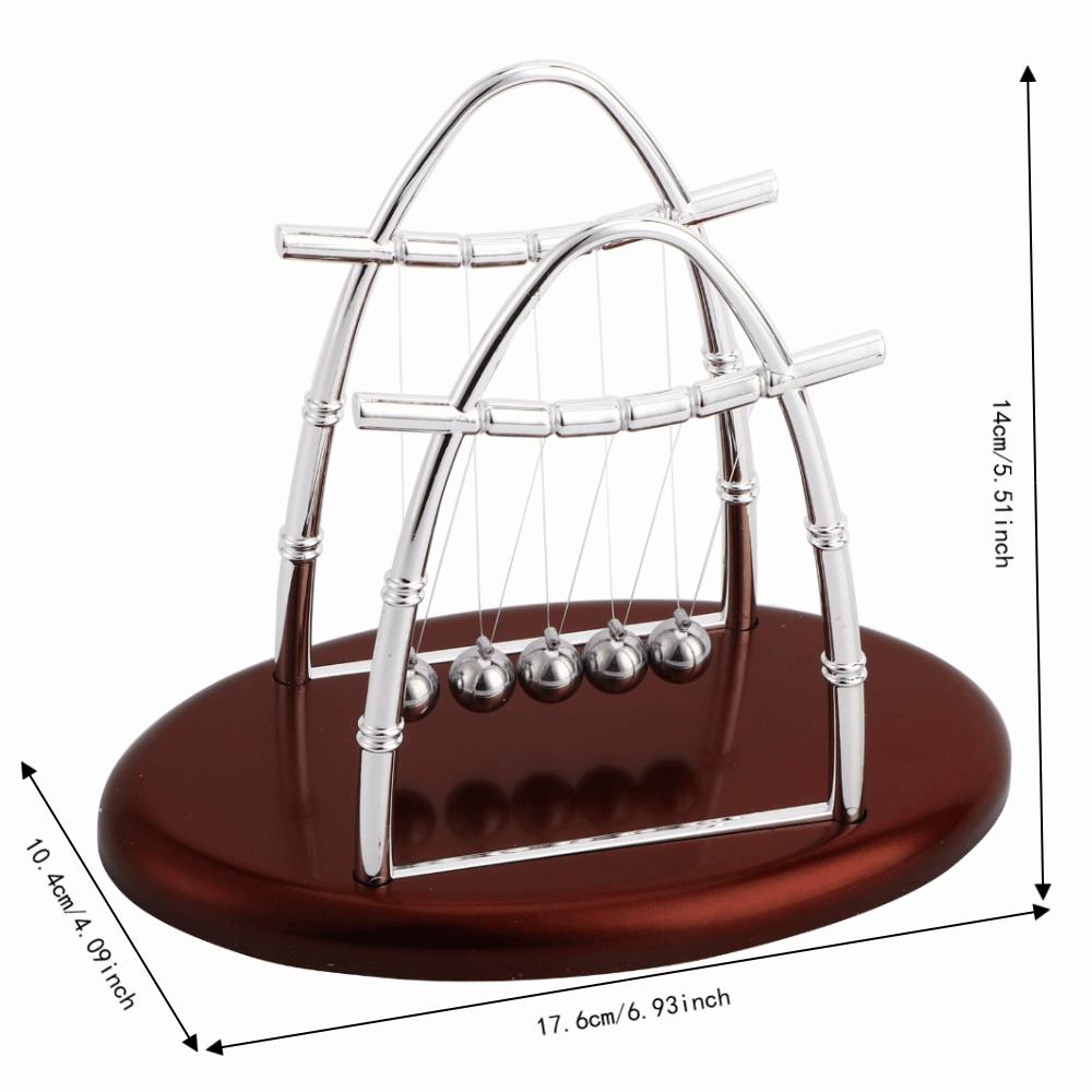 Holzsockel Balancekugeln 5 Stahlkugeln Kinetische Kugeln Klassisches Pendelornament Heimdekoration