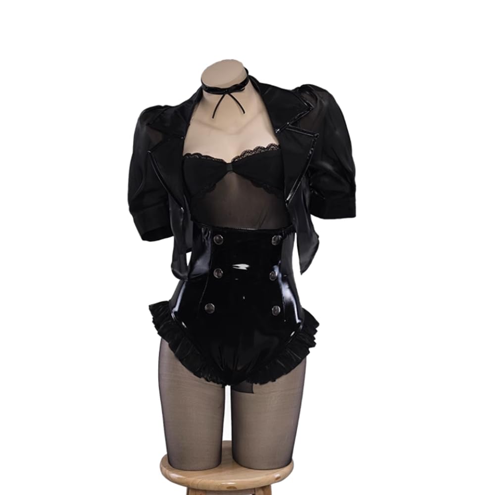 Lavender YoRHa No. 2 Type B 2B Bunny Girl Cosplay Costume, Size M, Halloween and Christmas Costume