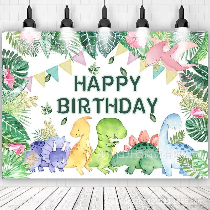Cartoon Dinosaur Theme Cake Toppers Cute Dino Balloon Decorations Banner Tableware Set Birthday Party Supplies Baby Shower Favor